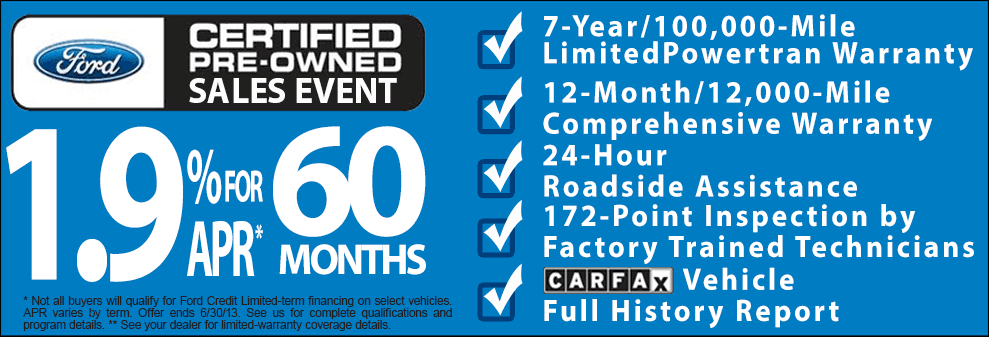 Ford Certifiied Pre Owned Cars